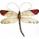 Dragonfly Wall Decor in Red Tipped