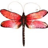 Dragonfly Wall Decor in Red & Black
