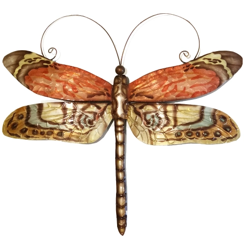 Dragonfly Wall Decor in Red Multicolor