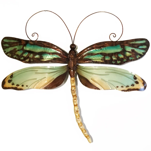Dragonfly Wall Decor in Aqua & Gold