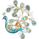 Peacock Laying Wall Decor in Multicolor