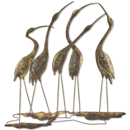 Shorebirds Wall Decor in Gold & Copper (Set of 5)