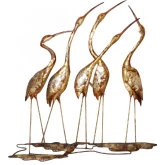 Shorebirds Wall Decor in Gold & Copper (Set of 5)