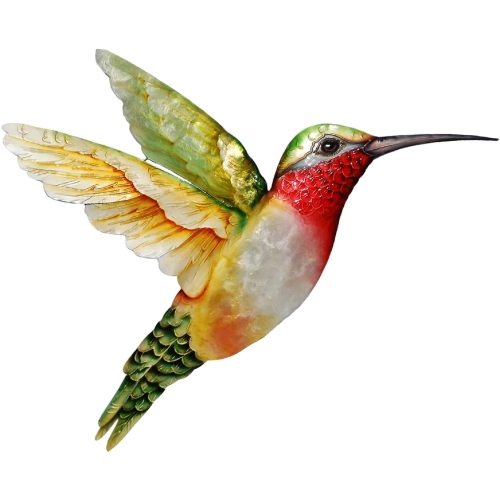 Hummingbird Wall Decor in Capiz Shell & Multicolor Tin Metal