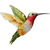 Hummingbird Wall Decor in Capiz Shell & Multicolor Tin Metal