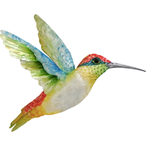 Hummingbird Wall Decor in Capiz Shell & Multicolor Tin Metal
