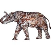 Elephant Wall Decor in Brown Metal & Capiz Shell