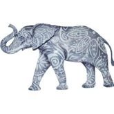 Elephant Wall Decor in Gray Metal & Capiz Shell