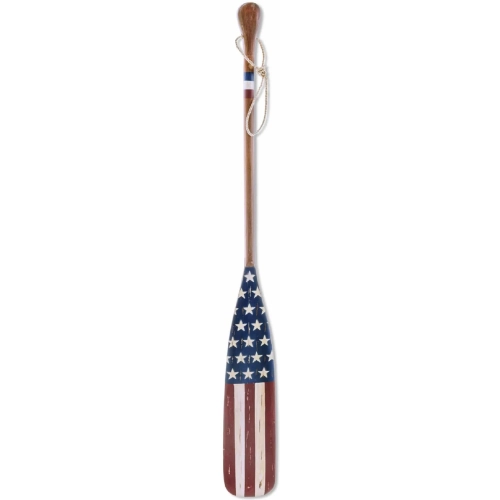 60" Oar Wall Decor in American Flag Painted Wood & Rope