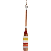 60" Oar Wall Decor in Vintage Red Stripes Painted Wood & Rope