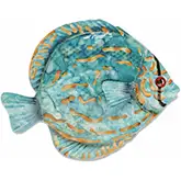 Discus Fish Wall Decor in Blue Capiz & Metal