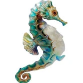 Seahorse Wall Decor Blue & Pearl Capiz & Metal