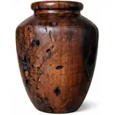 Sunken Wood Bulb Large Vase in Dark Reclaimed Wood