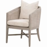 McGuire Accent Arm Chair in LiveSmart Linen, Natural Gray Oak & Cane 6642.LGLIN/NG