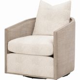 McGuire Swivel Club Chair in LiveSmart Jute, Natural Gray Oak & Cane 6643.LGLIN/NG