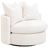 Lourne Petite Swivel Accent Chair in Snow White Boucle Fabric 6644-P.BOU-SNO