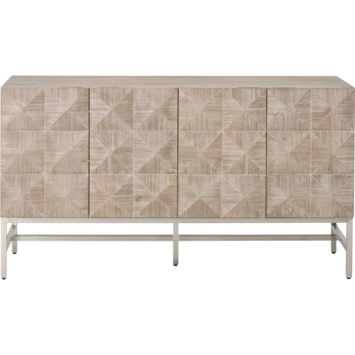 Atlas Media Sideboard in Natural Gray Wood & Brushed Stainless 6127.NG/BSTL