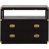 Bradley 2 Drawer Nightstand in Brushed Black & Brushed Gold 6131.B-BLK/BGLD