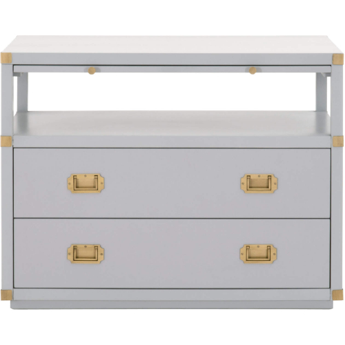 Bradley 2 Drawer Nightstand in Dove Gray & Brushed Gold 6131.DGR/BGLD