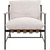 Brando Club Chair in Fabric, Chestnut Top Grain Leather, Oak & Iron 6659.HNAT/NG