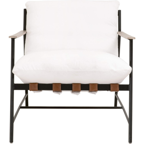 Brando Club Chair in Pearl Fabric, Chestnut Leather, Oak & Metal 6659.LPPRL/NG