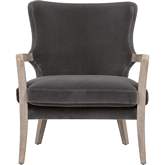 Calvin Club Chair in Dark Dove Velvet & Natural Gray Oak 6645.DDOV-GLD/NG