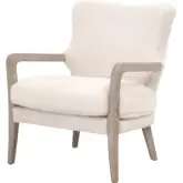 Calvin Accent Club Chair in Cream Faux Fur Fabric & Natural Gray Oak 6645.VCRM/NG