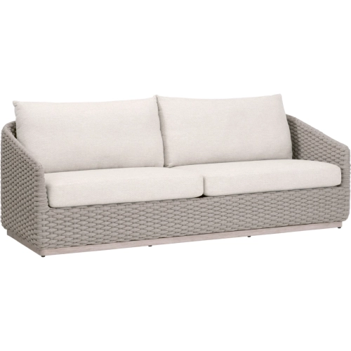 Caspian Outdoor 89" Sofa in Taupe Rope, Neutral Ecru Fabric & Washed Teak 6863.TAU/ECR/W-ET