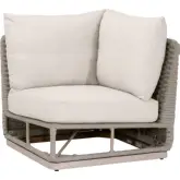 Caspian Outdoor Modular Corner Sofa Unit in Taupe Rope, Neutral Fabric & Teak 6863-CRN.TAU/ECR/W-ET