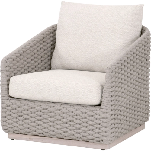 Caspian Outdoor Accent Chair in Taupe Rope, Neutral Ecru Fabric & Washed Teak 6863-1.TAU/ECR/W-ET