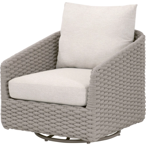 Caspian Outdoor Swivel Rocker Accent Chair in Taupe Rope, Neutral Fabric & Metal 6863-1SRCK.TAU/ECR