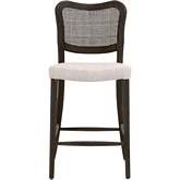 Cela Counter Stool in Bisque Neutral Fabric, Cane & Oak Finish 6661CS.BISQ/MBO (Set of 2)