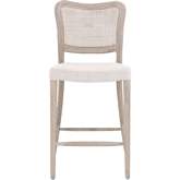 Cela Counter Stool in Bisque Fabric, Cane & Wood 6661CS.BISQ/NG