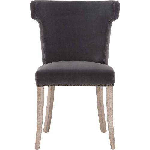Celina Dining Chair in Dark Gray Velvet & Wood 7094.DDOV-GLD/NG