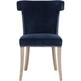Celina Dining Chair in Denim Blue Velvet & Wood 7094.DEN-BSL/NG