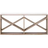 Cellar Console Table in Gray Oak & White Quartz 8080.SGRY-OAK/WHTQ