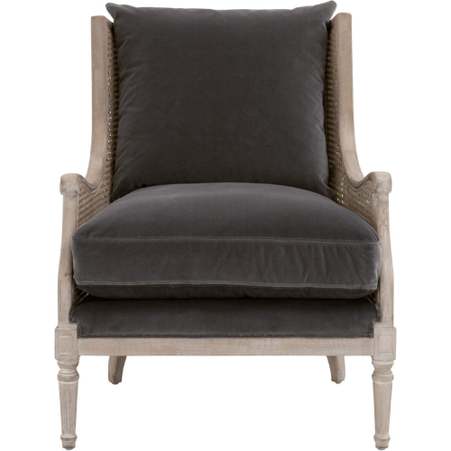 Churchill Club Chair in Cane & Dove Velvet 8213.DDOV/NGB