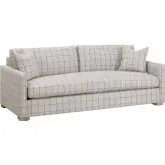 Clara 86" Slim Arm Sofa in Windowpane Cement Fabric & Natural Gray Oak 6620-3.WCMT/NG