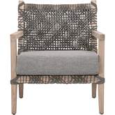 Costa Outdoor Club Chair in Gray Teak, Dove Rope & Dove Fabric 6860.DOV/DOV/GT