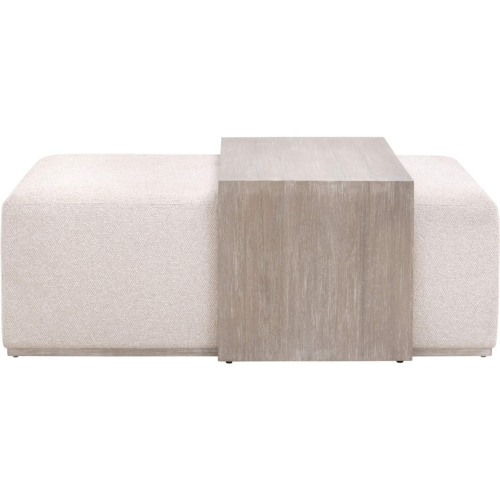 Dovetail Coffee Table in LiveSmart Gellar Linen & Natural Gray Acacia 6042.NG/LGLIN