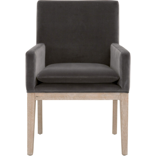 Drake Arm Chair in Dark Dove Velvet & Gray Wood 6664.DDOV/NG