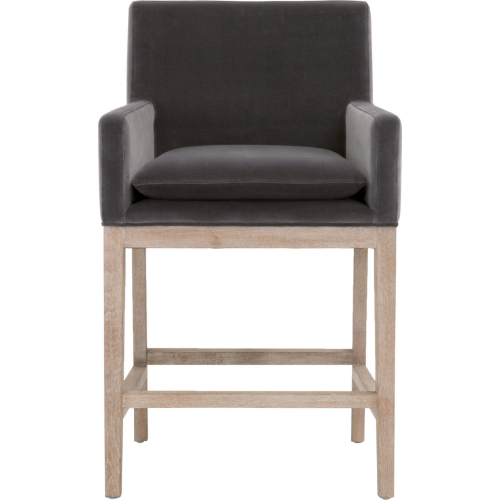 Drake Counter Stool in Dark Dove Velvet & Gray Wood 6664CS.DDOV/NG