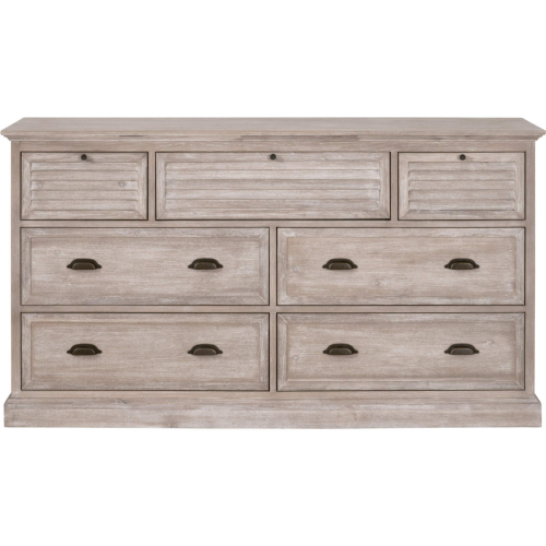 Eden 7 Drawer Media Dresser in Natural Gray Acacia Wood 6057.NG