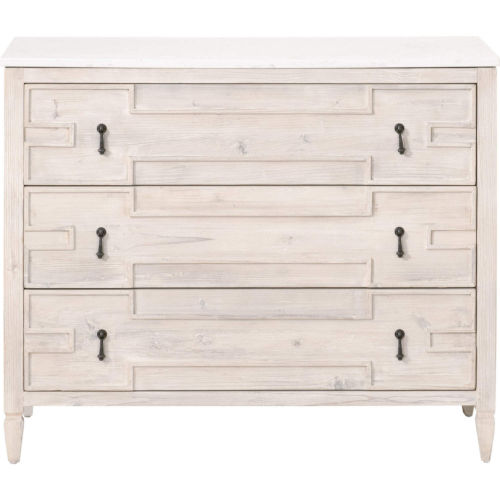 Emerie Accent Cabinet in White Wash Pine & White Quartz 8017.WW-PNE/WHTQ