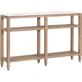 Emerie Narrow Console Table in Smoke Gray Wood & White Quartz 8016-N.SGRY-PNE/WHTQ