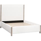 Emmett King Bed in LiveSmart Peyton Pearl Fabric & Natural Gray Wood