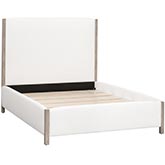 Emmett Queen Bed in LiveSmart Peyton Pearl Fabric & Natural Gray Wood 6170-1.NG/LPPRL