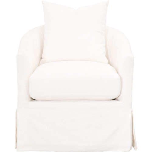 Faye Slipcover Swivel Club Chair in Cream Crepe Fabric 6650.CRCRP