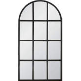 Grid Arched Pane Mirror in Matte Black Oak 6691.MBO