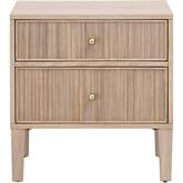 Highland 2 Drawer Nightstand in Natural Finish Oak